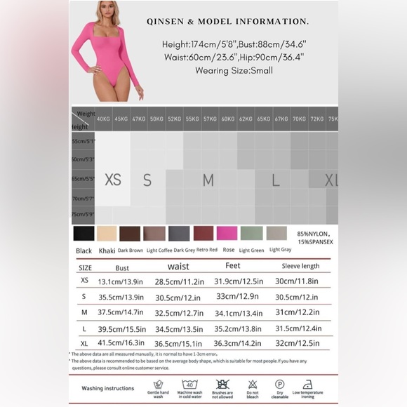 QINSEN Women's Sexy Square Neck Bodysuit - Picture 11 of 11